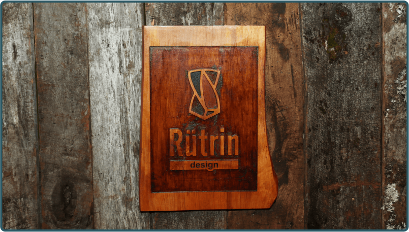 Letrero de madera Rutrin